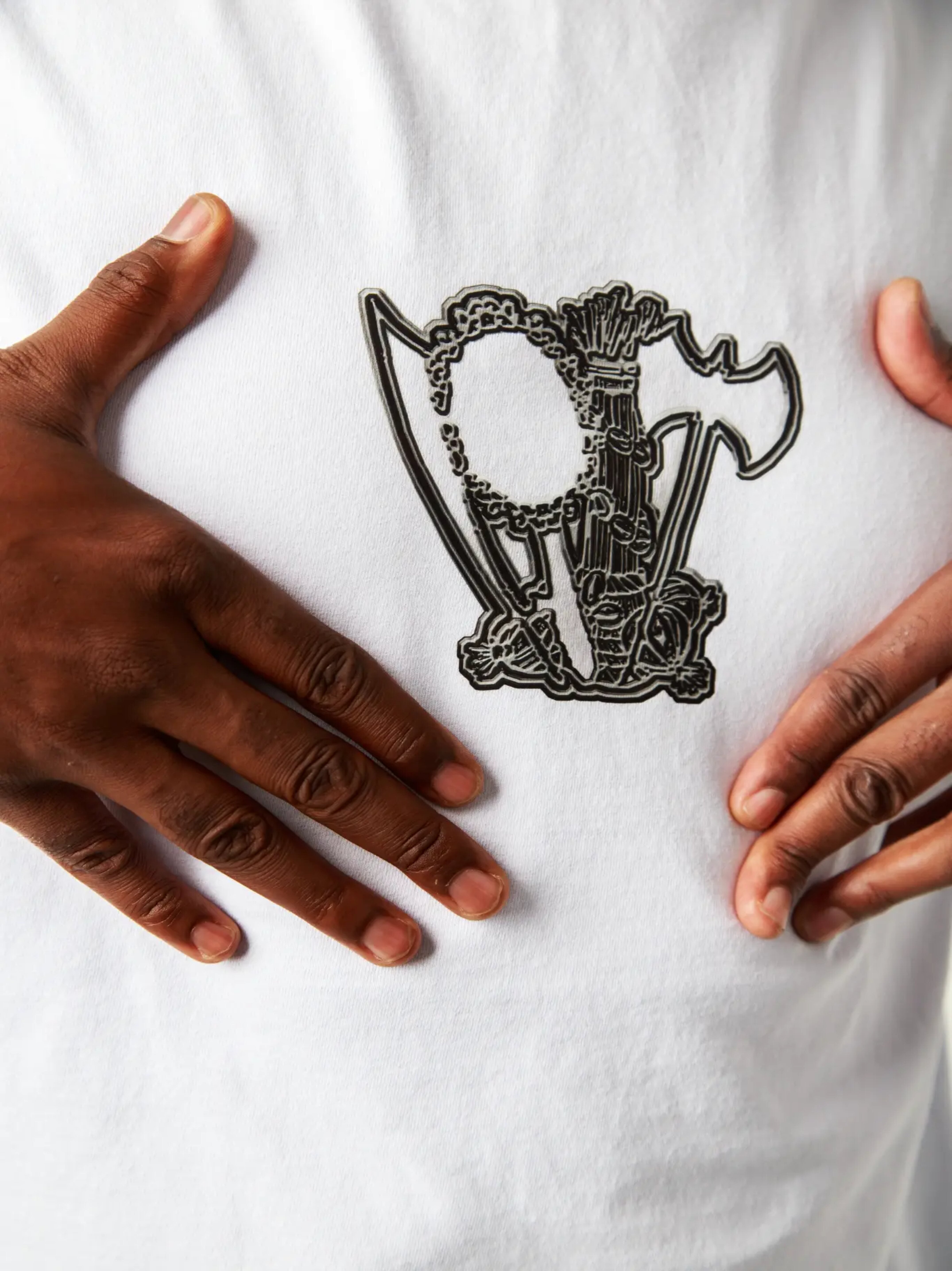 Camiseta Boxy Minha Fé É Forte - Cinza