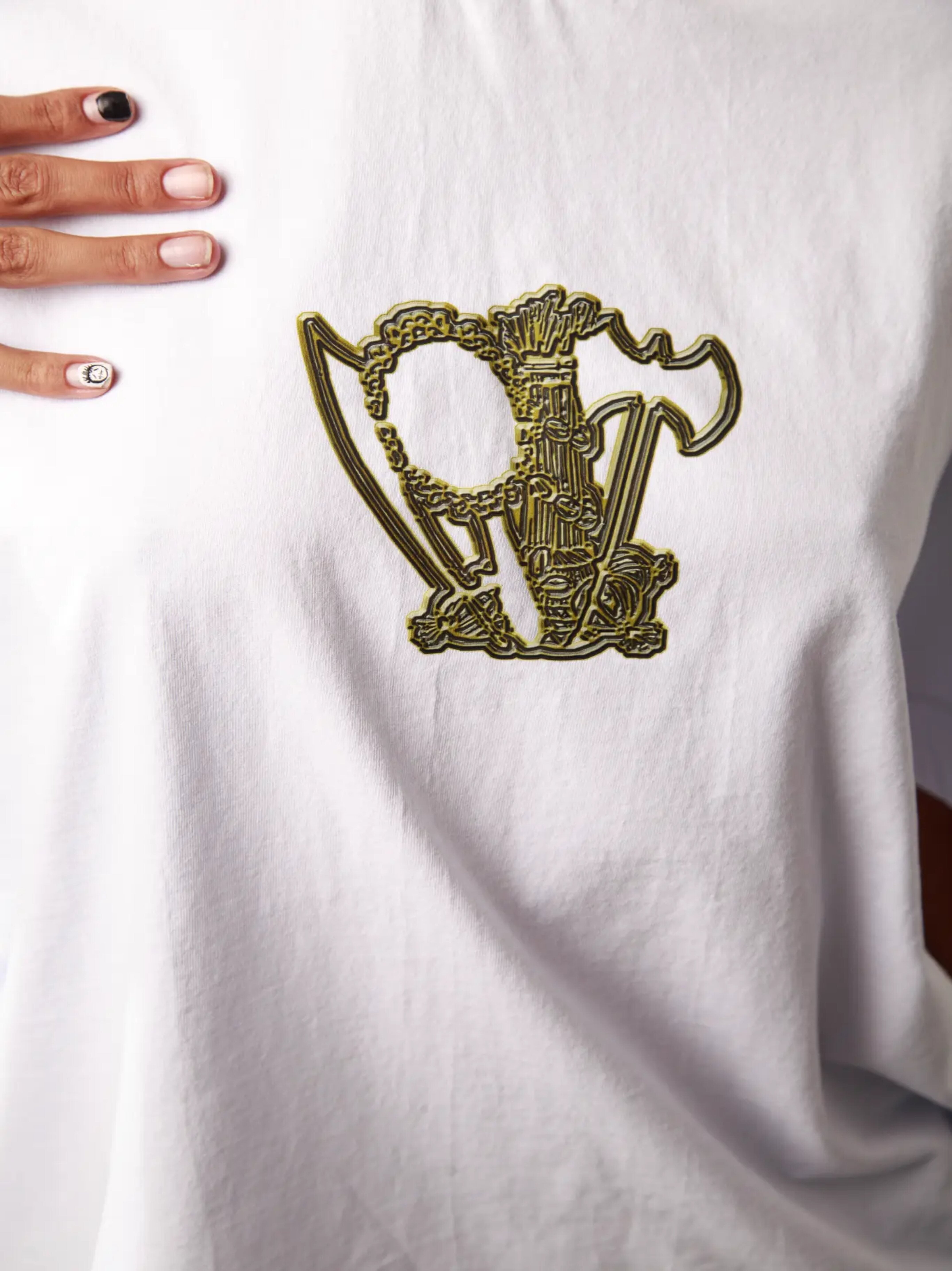 Camiseta Boxy Minha Fé É Forte - Amarela