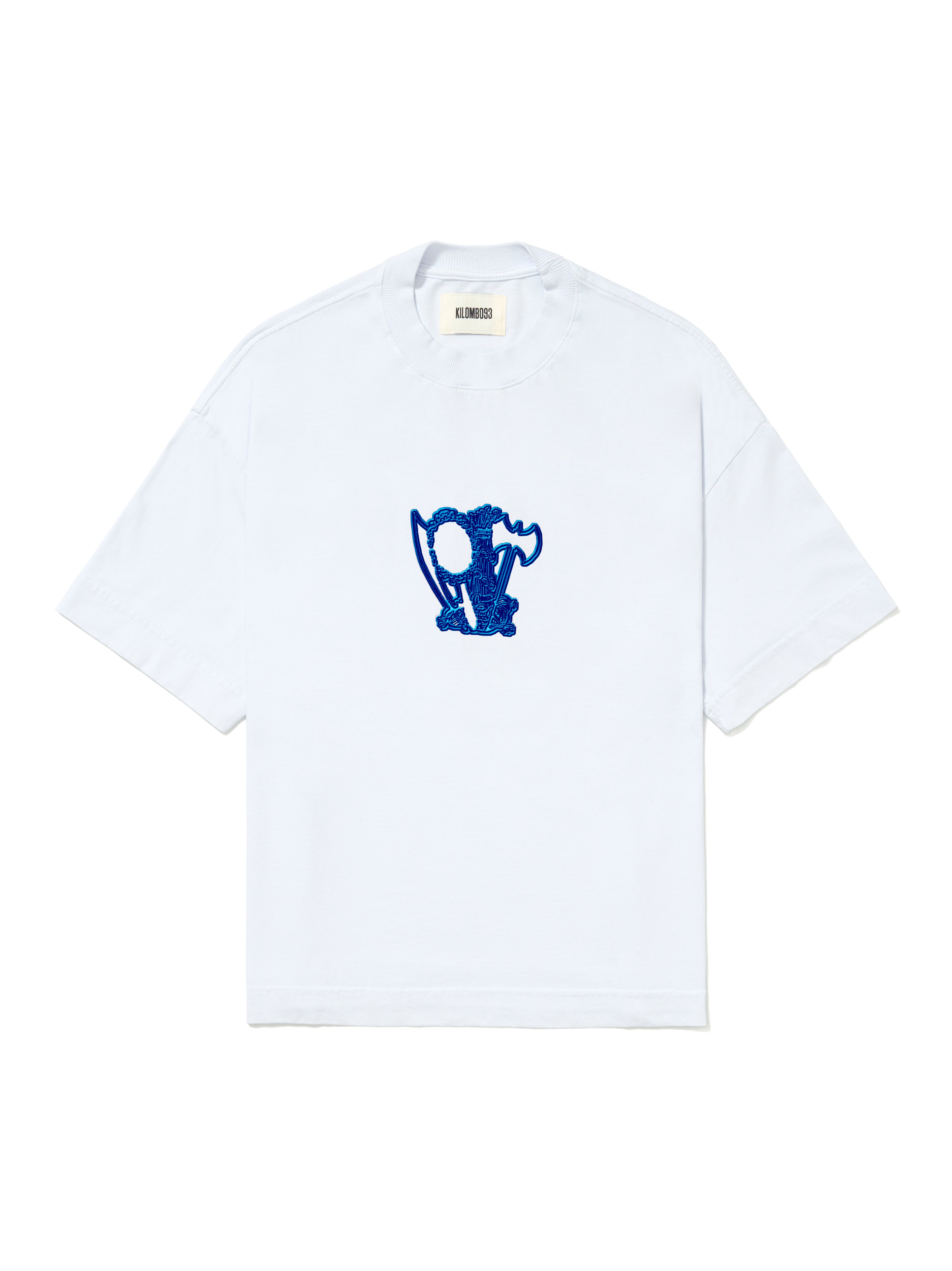 Camiseta Boxy Minha Fé É Forte - Azul